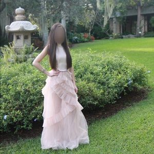 BCBG Avalon Sheer Cutout Gown